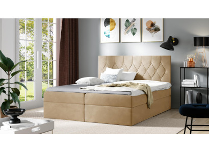 Luxus Boxspring Bett Hotel Betten Polster Funktion Bettkasten 180x200cm Beige