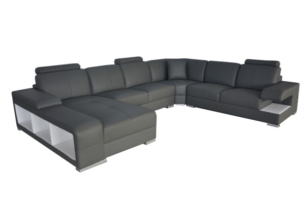 Ledersofa Couch Wohnlandschaft Garnitur Design Modern Ecke Sofa U-Form Neu G8028