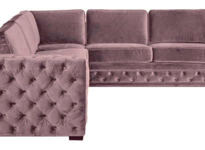 Ecksofa Rosa Samt Wohnlandschaft Couch Eckgarnitur Polster Altrosa Möbel Design