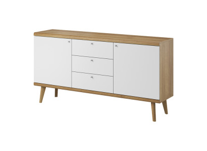 Moderne Holz XXL Low Kommode 107cm Sideboard Boards Wohnzimmerschrank Kommoden