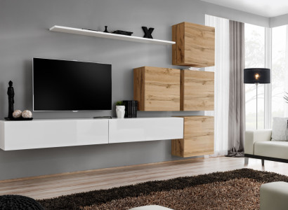 Design Wohnwand Sideboard 4x Wandschrank rtv Garnitur 7 tlg. Set Komplett