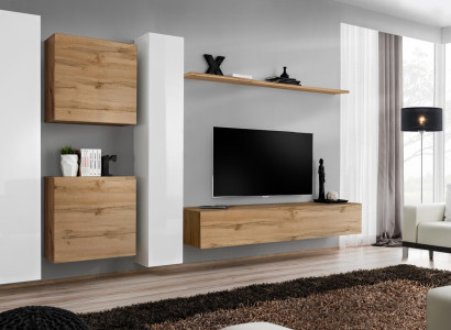 Wohnwand Designer Wohnzimmermöbel Braun Wandschrank Komplett Neu Wand Regal