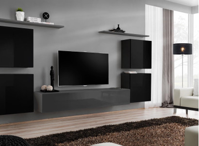 Luxus Set Regal Wohnwand Holzmöbel Komplett 4x Wandschrank Wohnzimmer Neu