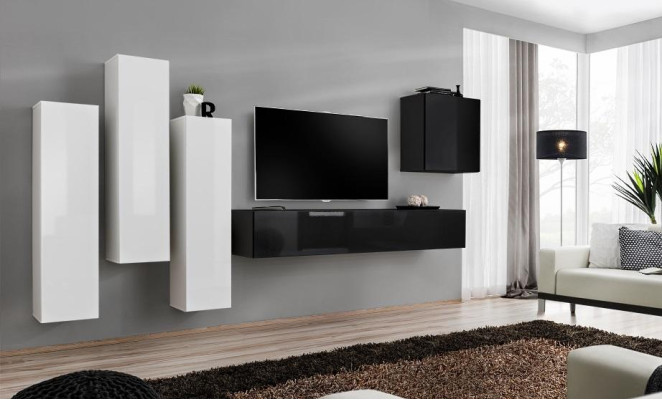 Wohnzimmer Wandschrank Luxus Garnitur TV-Ständer Modern Möbel Holz Designer