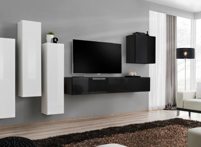 Wohnzimmer Wandschrank Luxus Garnitur TV-Ständer Modern Möbel Holz Designer