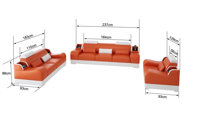 Design Sofagarnitur Couch Polster Sofas Leder 3+2 Sitzer Komplett Set Neu Modern