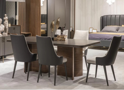 Esszimmer Set Luxus 6x Stühle Esstisch Essgruppe Garnitur Lehnstühle Modern