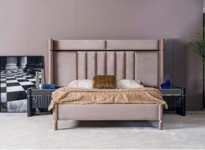 Luxus Schlafzimmer Set Bett + 2x Nachttische Holz Komplettes Modern Neu