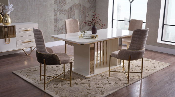 Design Esszimmer Komplett Esstisch + 6x Stühle+Sideboard Möbel Holztisch Neu