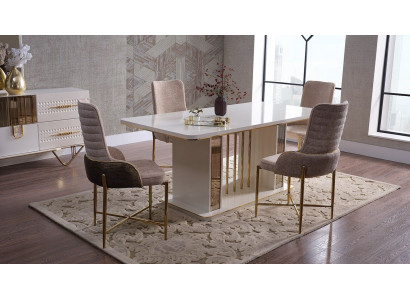 Esszimmer Set Luxus 6x Stühle+Esstisch Essgruppe Garnitur Lehnstühle Anrichte