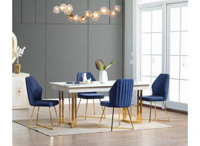 Esszimmer Set Luxus 6x Stühle+Esstisch Essgruppe Garnitur Lehnstühle Modern