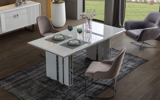 Esszimmer Set Luxus 6x Stühle+Esstisch Essgruppe Garnitur Lehnstühle Neu Modern