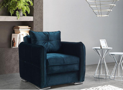 Design Sitzer Luxus Sessel Relax Textil Blau Farbe Sessel Club Lounge Modern