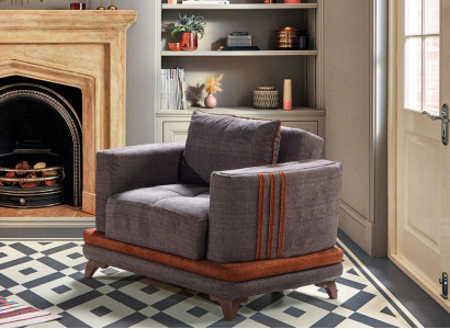 Design Sitzer Luxus Sessel Relax Textil Grau Sessel Club Modern Luxus