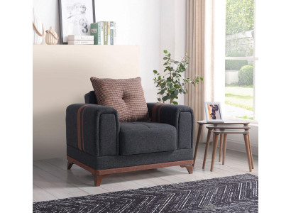 Design Sitzer Luxus Sessel Relax Textil mit Edelstahl Sessel Relaxsessel Modern