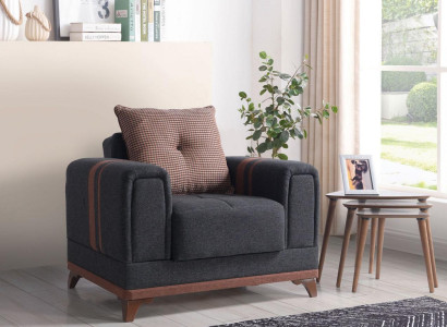 Design Sitzer Luxus Sessel Relax Textil mit Edelstahl Sessel Relaxsessel Modern
