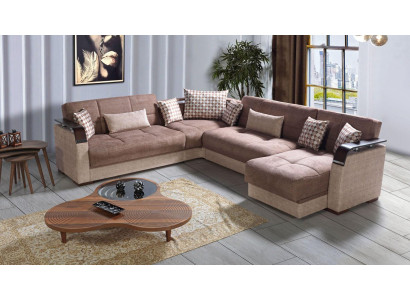 Ecksofa Wohnlandschaft Braun L-Form Sofa Wohnzimmer Ecksofas Luxus Eckgarnitur