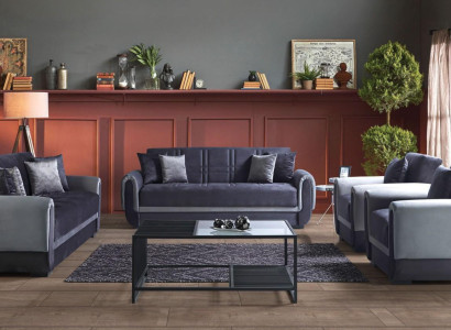 Sofagarnitur 3+2+1+1 Sitzer Textil Modern Komplett Sessel Sofa 3 Sitzer Luxus 3