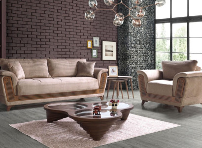 Sofagarnitur 3+1 Sitzer Sessel Garnitur Modern Relax Möbel Schlafsofa