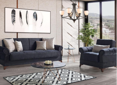 Sofagarnitur 3+1 Sitzer Textil Modern Komplett Sessel Sofa 3 Sitzer Luxus Relax