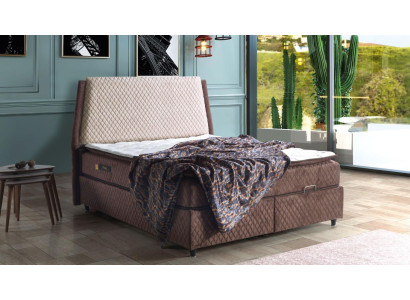 Bett Design Betten Luxus Betten Polster Schlafzimmer Möbel Boxspring Braun
