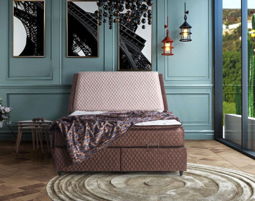 Bett Design Betten Luxus Betten Polster Schlafzimmer Möbel Boxspring Braun