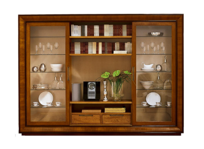 Wohnzimmer Schrank Wohnwand Regal Vitrine XXL Wohnwände Italienische Möbel Holz