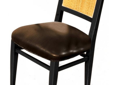 Esszimmerstuhl Luxus Art déco Stühle Leder Design HolzStuhl Italienische Möbel