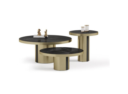 Luxus Couchtisch Set 3x Rundtische Moderne Wohnzimmer Beistelltische Neu