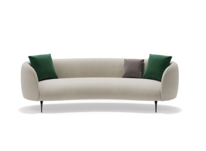 Designer Weißer Dreisitzer Wohnzimmer 3-Sitzer Couch Textil Couchen Neu