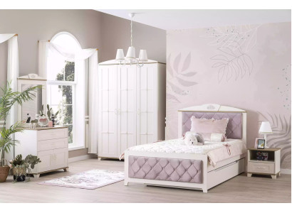 Chesterfield Funktionsbett Ausziehbares Kinderbett Bett 120 Holz Rosa