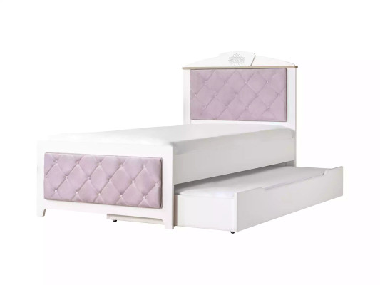 Chesterfield Funktionsbett Ausziehbares Kinderbett Bett 120 Holz Rosa