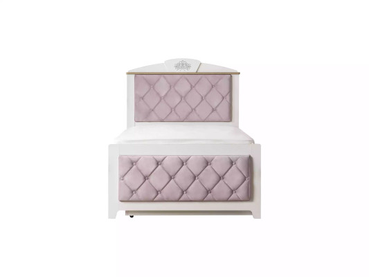 Chesterfield Funktionsbett Ausziehbares Kinderbett Bett 120 Holz Rosa