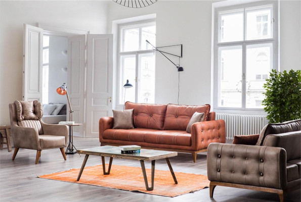 Landhaus Stil Sessel Ohrensessel Relax Fernseher Einsitzer Sofa Couch