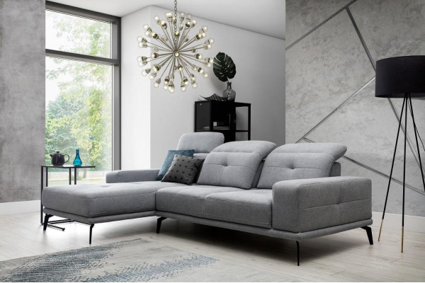 L Form Ecksofa Stoff Sitz Garnitur Designer Wohnlandschaft Textil Couch Sofa Neu