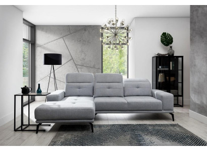 L Form Ecksofa Stoff Sitz Garnitur Designer Wohnlandschaft Textil Couch Sofa Neu