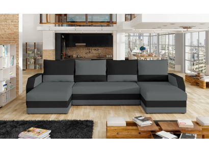 Eck Stoff Ecksofa U-Form Sofa Couch Design Couch Polster Textil Modern Textil