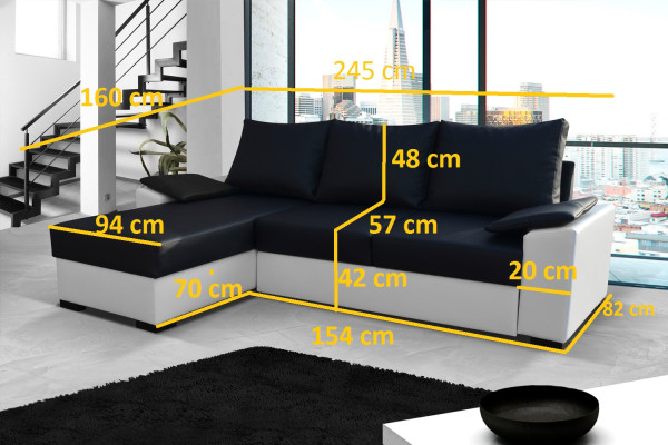 Design Ecksofa Schlafsofa Bettfunktion Couch Leder Polster Textil Sofas