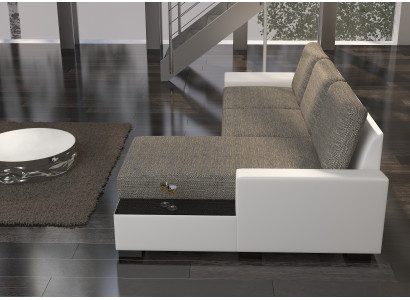 Wohnlandschaft Ecksofa Negro Bettfunktion Couch Leder Textil Sofas Schlaf