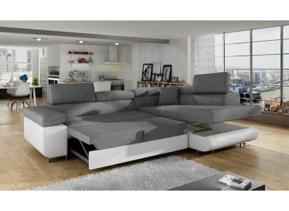 Klassisch Design Ecksofa Sofa Couchen Bettfunktion Couch Polster Textil Sofas