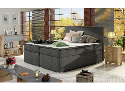Lederbett Polster Bett Boxspring Betten Bettkasten Matratze Topper
