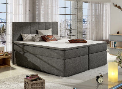 Lederbett Polster Bett Boxspring Betten 180x200cm Bettkasten Matratze