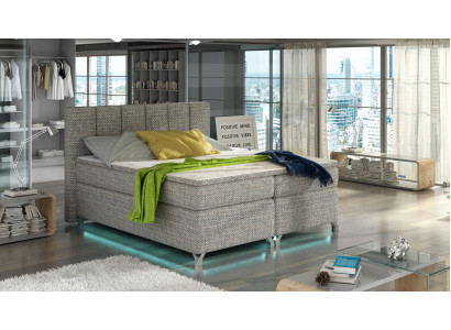 Boxspring Bett 180x200cm Hotel Betten Leder Komplett Bettkasten Topper