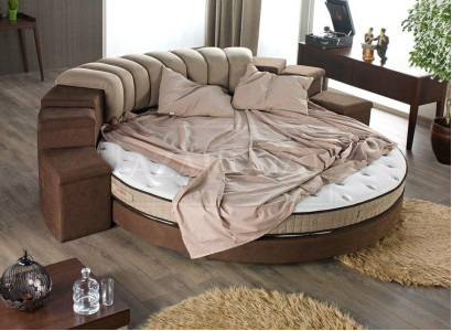 Rundes Bett Rund Design Betten Textil Doppel Luxus Hotel Gestell Schlaf Zimmer