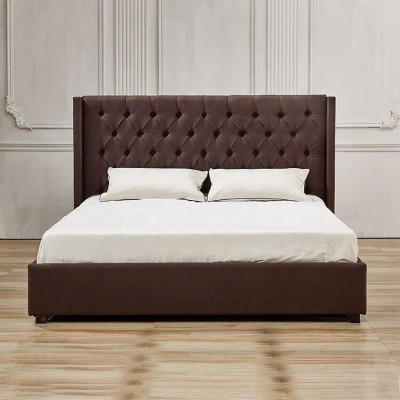 Schlafzimmer Bett 200x200cm Polster Betten Chesterfield Textil Stoff