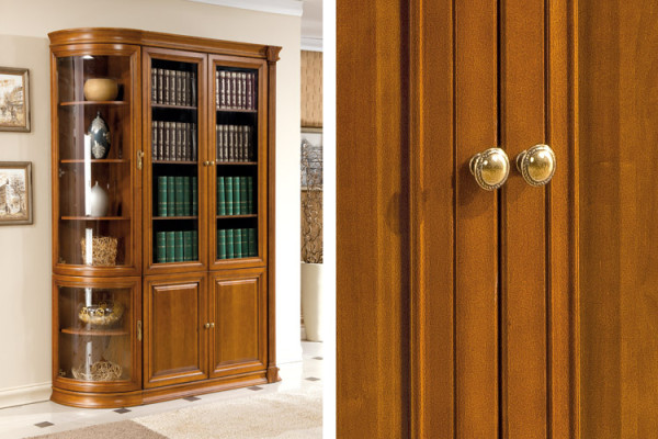 Klassische Schränke Schrank Schrankwand Vitrine Vitrinenschrank Glasschrank SE-1