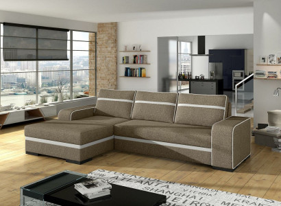 Sofa Schlafsofa mit Bettfunktion und Bettkasten - Ecksofa Couch, NEU im Sortiment