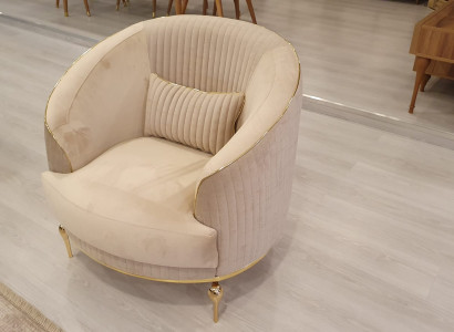 Luxus Sessel Wohnzimmer Beige Sessel Gepolstertes Moderner Club Relax