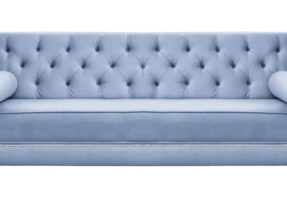 Hellblau Dreisitzer Stoff Wohnzimmer Design Couchen Sofa Sofas Chesterfield Neu