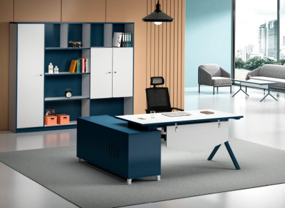 Moderne Büro Möbel Designer Arbeitstisch Ecktisch Aktenschrank 2tlg Set